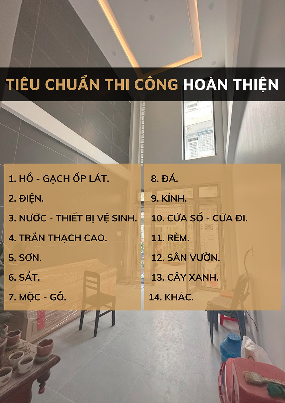 Kiến trúc TQT chuyên thiết kế kiến trúc nội thất và xây nhà trọn gói cho các công trình nhà phố, biệt thự