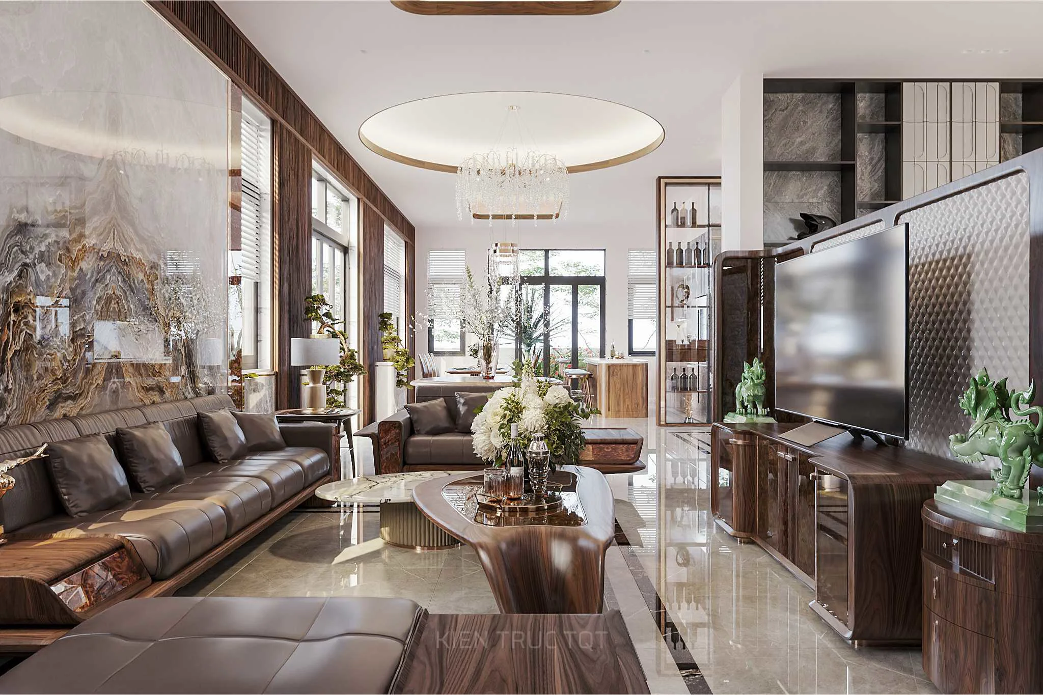 Kiến trúc TQT chuyên thiết kế kiến trúc nội thất và xây nhà trọn gói cho các công trình nhà phố, biệt thự
