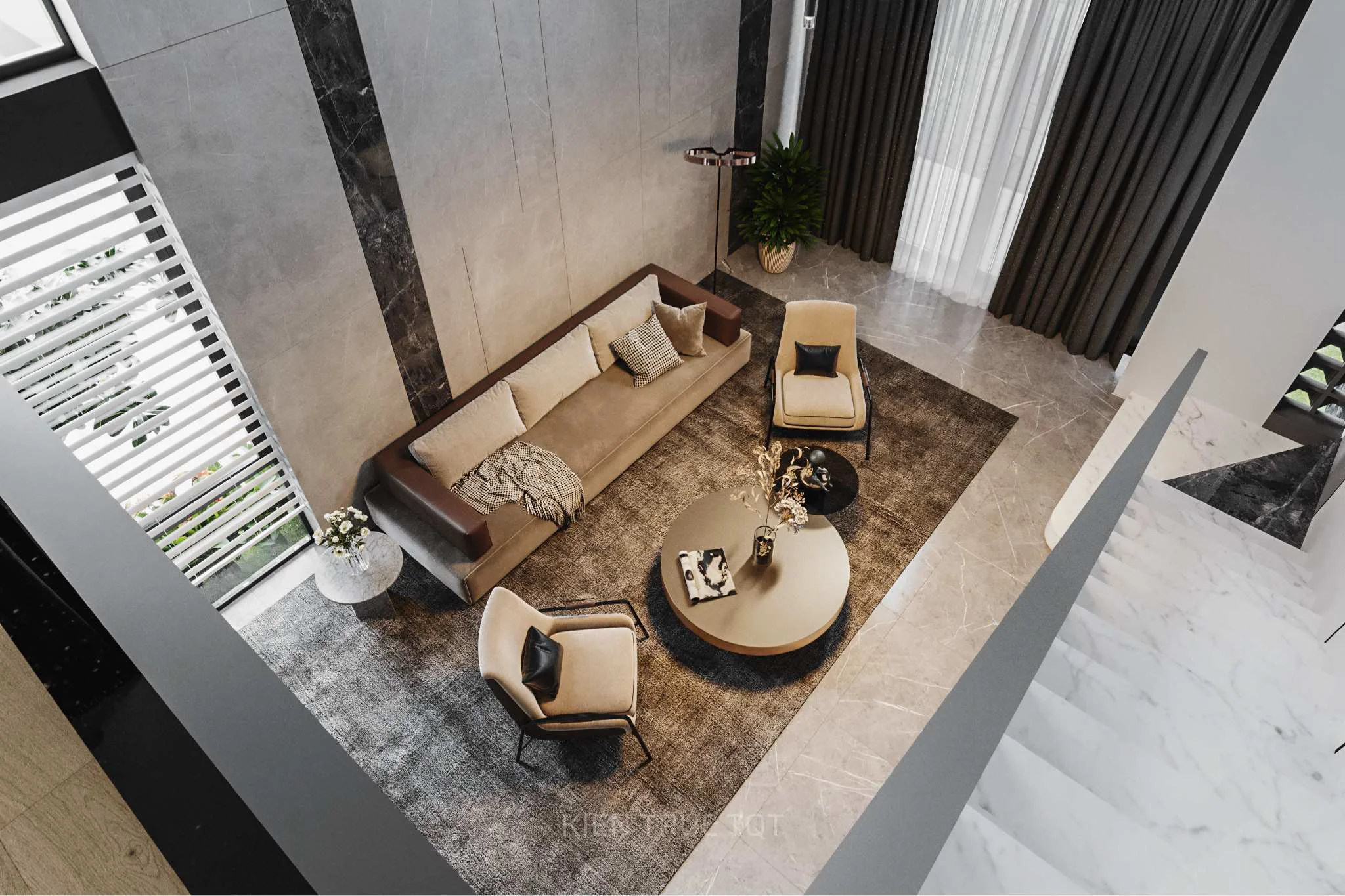 Kiến trúc TQT chuyên thiết kế kiến trúc nội thất và xây nhà trọn gói cho các công trình nhà phố, biệt thự