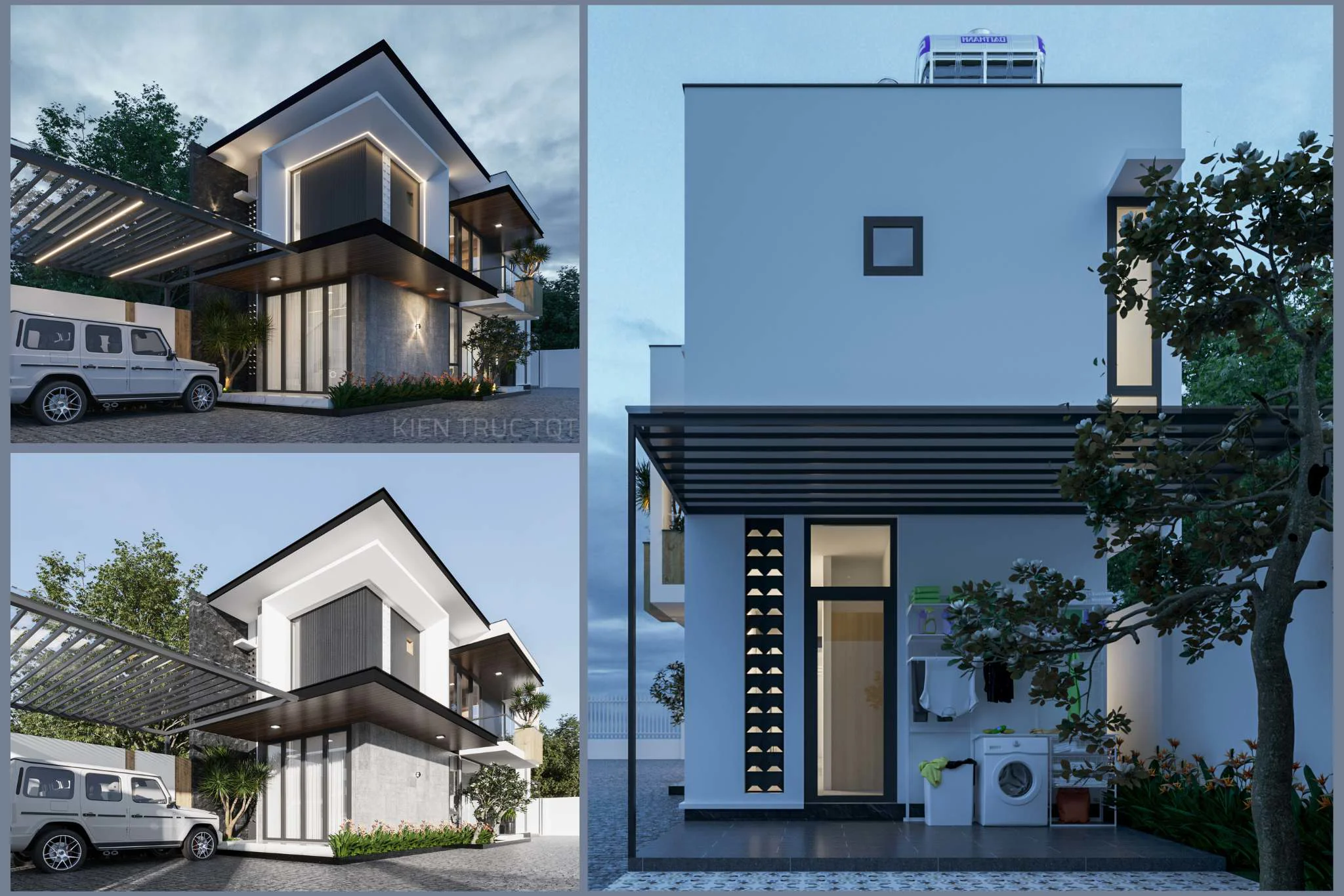 Kiến trúc TQT chuyên thiết kế kiến trúc nội thất và xây nhà trọn gói cho các công trình nhà phố, biệt thự